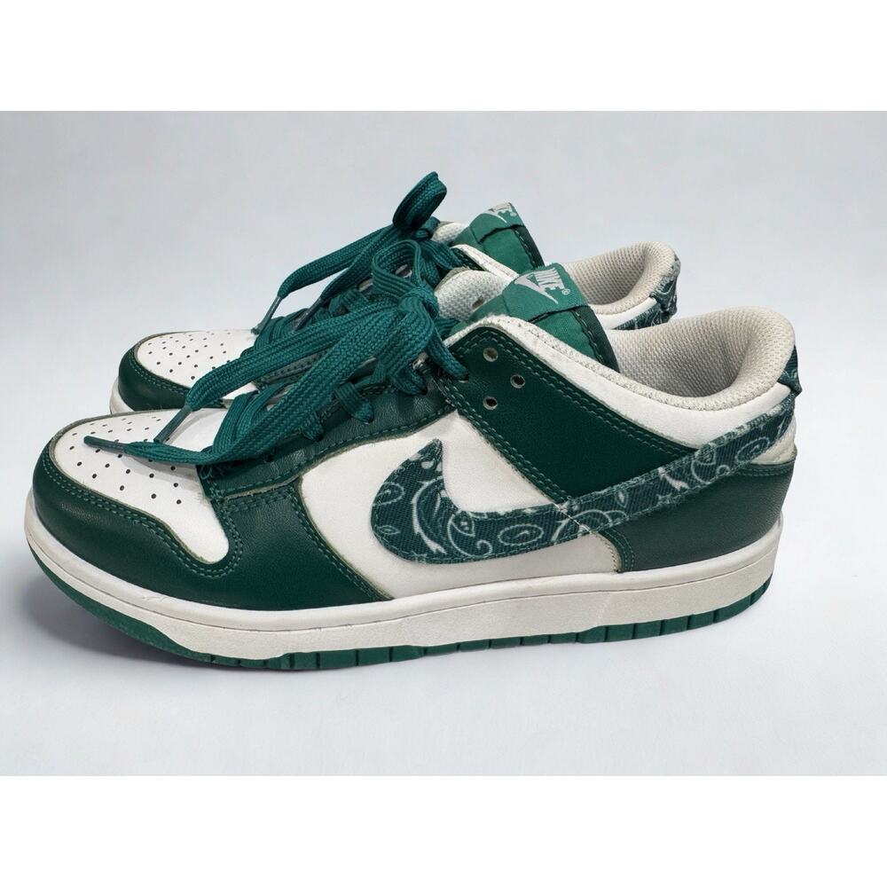 VGUC - Nike Men's 8.5 Retro Style Dunk Low Top Green Paisley Sneakers DH4401-102